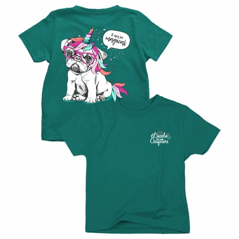 Lincoln Outfitters Youth Girl's Unicorn Pug Short Sleeve T-Shirt - LOY-29 - T-Shirts 1 Lincoln Outfitters Youth Girl's Unicorn Pug Short Sleeve T-Shirt - LOY-29 - T-Shirts