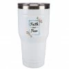 Lincoln Outfitters "Faith Over Fear" 30 oz. Religious Tumbler, White - 89-643-0204 - Tumblers