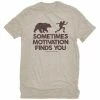 Lincoln Outfitters Men's Short Sleeve Sometimes Motivation Finds You T-Shirt Oatmeal - LO-148 - T-Shirts