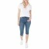 Lincoln Outfitters Women's Denim Pedal Pusher with No-Gap Waistband - SU6952MW - Capris