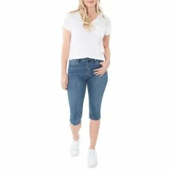 Lincoln Outfitters Women's Denim Pedal Pusher with No-Gap Waistband - SU6952MW - Capris