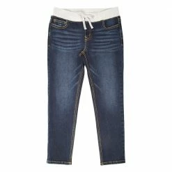 Lincoln Outfitters Girl's Straight Fit Pull-On Jean with Knit Waistband - LOG7271DW - Jeans