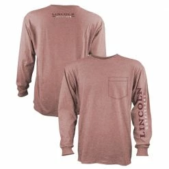 Lincoln Outfitters Men's Heavyweight Long Sleeve Pocket Graphic Tee Brick Dust Light Heather - LOLSPK-01-BDLH - Long Sleeve Shirts