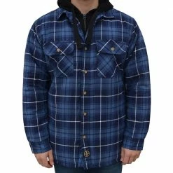 Lincoln Outfitters Men's Hooded Shirt Jacket Navy Blue - LOHJ-A0537 - Jackets
