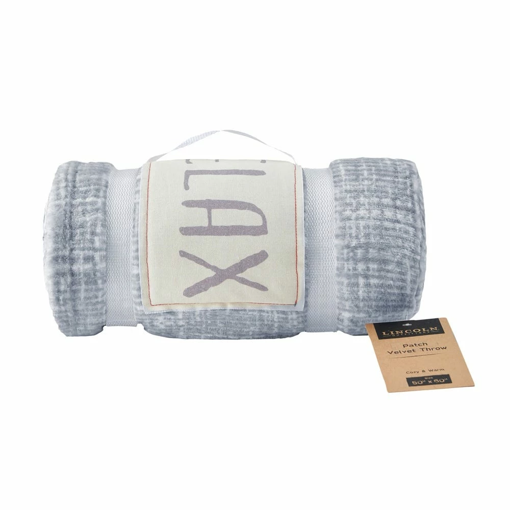 Lincoln Outfitters Solid Velvet 50 x 60 Throw with printed Relax Patch applique - RK-VELAP-REL - Blankets & Bedspreads 1 Lincoln Outfitters Solid Velvet 50 x 60 Throw with printed Relax Patch applique - RK-VELAP-REL - Blankets & Bedspreads