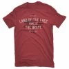 Lincoln Outfitters Men's Short Sleeve Land of the Free T-Shirt Brick Red - LO-151 - T-Shirts