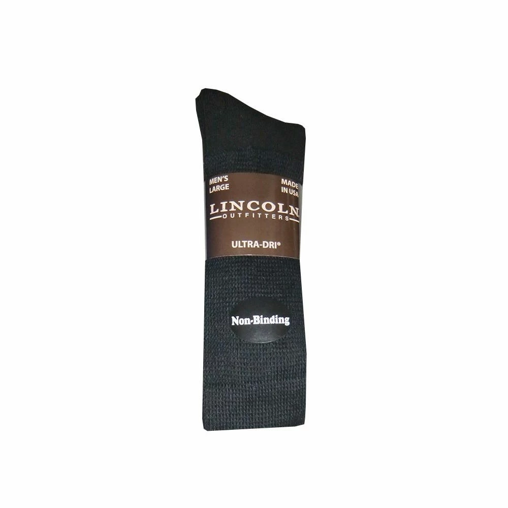 Lincoln Outfitters Men's Non-Binding Ultra-Dri Crew Sock 2 Pack Black - L2/923-BL - Socks 1 Lincoln Outfitters Men's Non-Binding Ultra-Dri Crew Sock 2 Pack Black - L2/923-BL - Socks