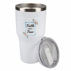 Lincoln Outfitters "Faith Over Fear" 30 oz. Religious Tumbler, White - 89-643-0204 - Tumblers -Cheap Lincoln Outfitters Store 617b295e2cee532deb8ea221af56024819eb3f64 32631066 3