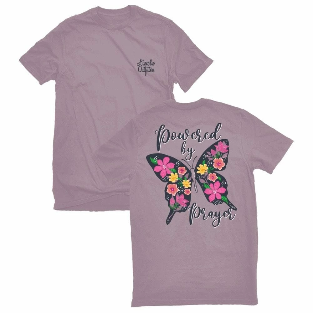 Lincoln Outfitters Ladies Powered By Prayer Short Sleeve T-Shirt - LO-L207 - T-Shirts 1 Lincoln Outfitters Ladies Powered By Prayer Short Sleeve T-Shirt - LO-L207 - T-Shirts