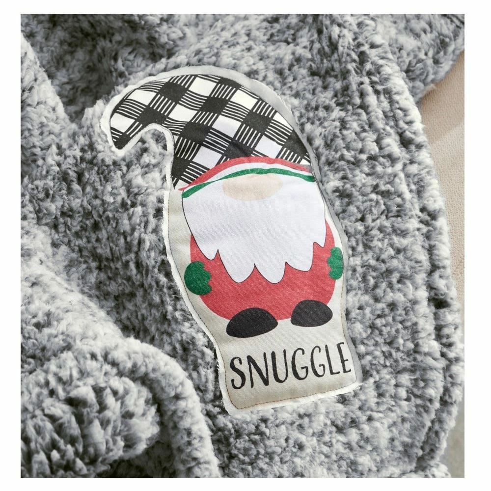 Lincoln Outfitters Holiday Gnome Backprinted Teddy Sherpa 50 x 60 Throw with printed Patch applique - RK-TEDAP-HOL - Blankets & Bedspreads 2 Lincoln Outfitters Holiday Gnome Backprinted Teddy Sherpa 50 x 60 Throw with printed Patch applique - RK-TEDAP-HOL - Blankets & Bedspreads - Image 2