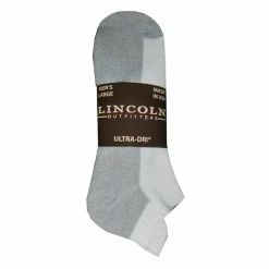 Lincoln Outfitters Men's No Show Pull Tab Sock 3 Pack White - L3/72542-W-L - Socks