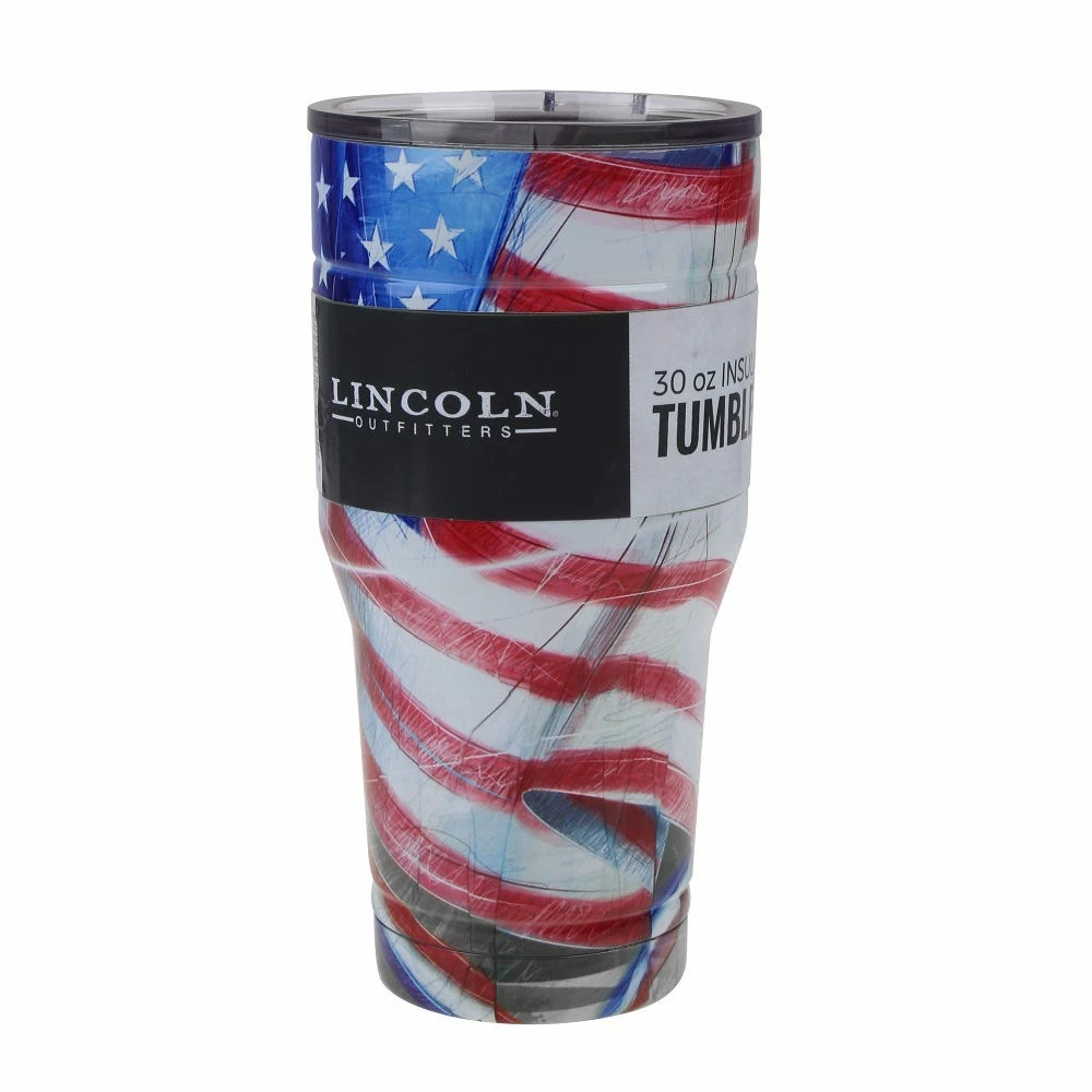 Lincoln Outfitters 30 Oz Stainless Tumbler USA Flag 88-086-0204 - Tumblers 1 Lincoln Outfitters 30 Oz Stainless Tumbler USA Flag 88-086-0204 - Tumblers