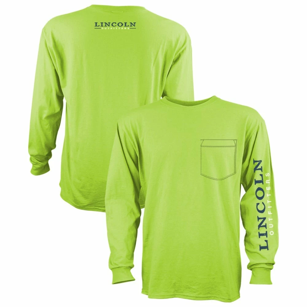 Lincoln Outfitters Men's Heavyweight Long Sleeve Pocket Graphic Tee Safety Green - LOLSPK-01SG - Long Sleeve Shirts 1 Lincoln Outfitters Men's Heavyweight Long Sleeve Pocket Graphic Tee Safety Green - LOLSPK-01SG - Long Sleeve Shirts