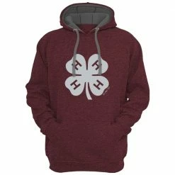 Lincoln Outfitters 4-H Filled Clover Men's Long Sleeve Fleece Hoodie - 4HH-03-MAR - Hooded Sweatshirts