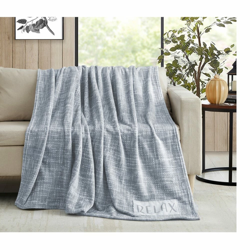 Lincoln Outfitters Solid Velvet 50 x 60 Throw with printed Relax Patch applique - RK-VELAP-REL - Blankets & Bedspreads 2 Lincoln Outfitters Solid Velvet 50 x 60 Throw with printed Relax Patch applique - RK-VELAP-REL - Blankets & Bedspreads - Image 2