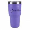 Lincoln Outfitters "Faith" 30 oz. Religious Tumbler, Purple - 89-640-0204 - Tumblers