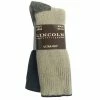 Lincoln Outfitters Men's Heavy Crew Sock 2 Pack Khaki - L2/72443-K - Socks