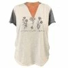 Lincoln Outfitters Ladies V-Neck Contrast Short Sleeve Fashion T-Shirt - LO-LF09 - T-Shirts