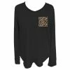 Lincoln Outfitters Ladies Long Sleeve Leopard Pocket Black - LO-LFLSPK-01 - Long Sleeve Shirts Women's