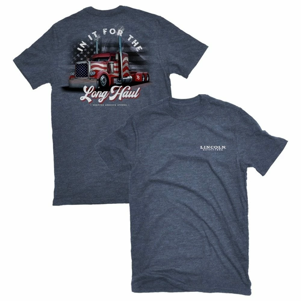 Lincoln Outfitters Men's Tractor Trailer Short Sleeve T-Shirt - LO-111-DNM - T-Shirts 1 Lincoln Outfitters Men's Tractor Trailer Short Sleeve T-Shirt - LO-111-DNM - T-Shirts